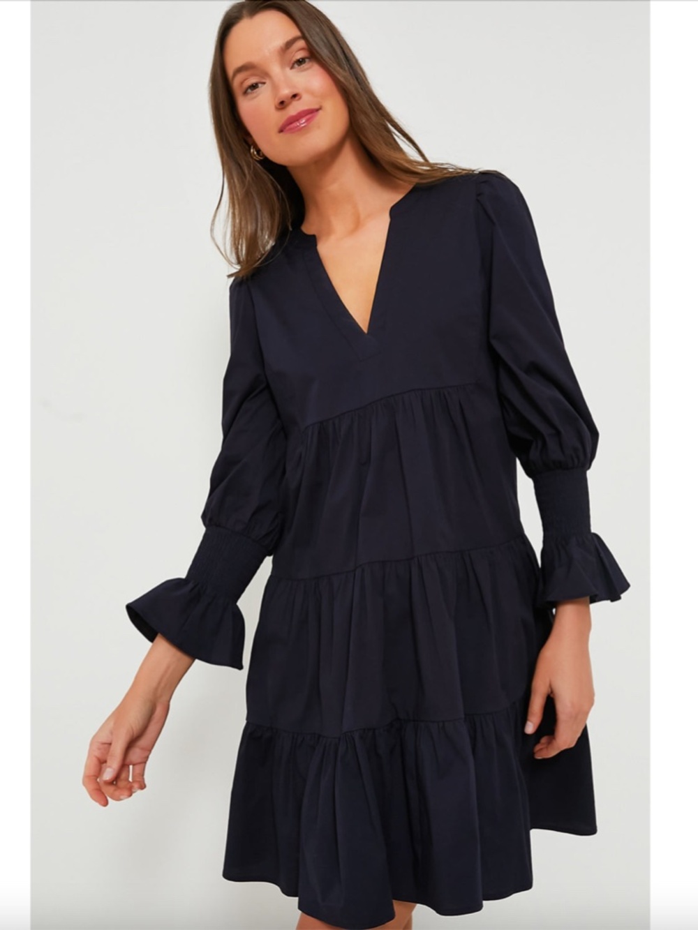 Tuckernuck Pomander Place Navy Cotton Poplin Kenzo Dress, Small Preppy Coastal